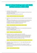Hesi a2 critical thinking exam-with 100&percnt; verified solutions-2023-2024