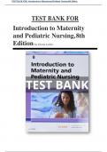 TEST BANK FOR Introduction to Maternity and Pediatric Nursing 8th Edition test bank All Capters (1-34)|A+ ULTIMATE GUIDE 2021