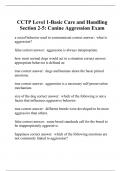 CCTP Level 1-Basic Care and Handling Section 2-5: Canine Aggression Exam