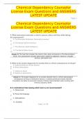 Chemical Dependency Counselor License Exam Questions and ANSWERS LATEST UPDATE