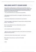 WELDING SAFETY EXAM GUIDE&vert;UPDATED&VERIFIED&vert;100&percnt; SOLVED&vert;GUARANTEED SUCCESS