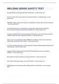 WELDING SENSE SAFETY TEST&vert;UPDATED&VERIFIED&vert;100&percnt; SOLVED&vert;GUARANTEED SUCCESS