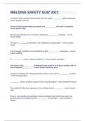 WELDING SAFETY QUIZ 2023&vert;UPDATED&VERIFIED&vert;100&percnt; SOLVED&vert;GUARANTEED SUCCESS