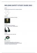 WELDING SAFETY STUDY GUIDE 2023&vert;UPDATED&VERIFIED&vert;100&percnt; SOLVED&vert;GUARANTEED SUCCESS