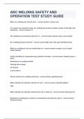 ARC WELDING SAFETY AND OPERATION TEST STUDY GUIDE&vert;UPDATED&VERIFIED&vert;100&percnt; SOLVED&vert;GUARANTEED SUCCESS