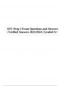 ATC Exam Prep Questions and Answers | Latest Update 2023/2024 | Graded A+