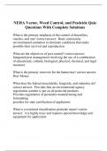 NEHA Vector, Weed Control, and Pesticide Quiz Questions With Complete Solutions