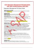 C215-Operations Management OA Study Guide- with 100% verified solutions-2023 2024