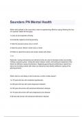 Saunders PN Mental Health Questions & Answers 2023 ( A+ GRADED 100% VERIFIED)