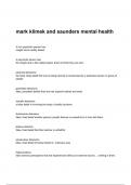 mark klimek and saunders mental health Questions & Answers 2023 ( A+ GRADED 100% VERIFIED)