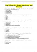 HAPS Practice Exam Questions and Answers