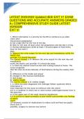 HESI EXIT V1 2023/2024 Updated HESI EXIT V1 EXAM QUESTIONS AND ACCURATE ANSWERS GRADED A+ COMPREHENSIVE STUDY GUIDE LATEST VERSION EXIT VI