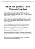 REHS 300| questions | With Complete Solutions