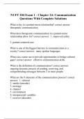 NUFT 204 Exam 1 - Chapter 24: Communication Questions With Complete Solutions