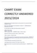 CAMRT EXAM CORRECTLY ANSWERED  2023//2024