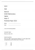 AQA Edexcel GCSE Mathematics Higher Paper 2  FINAL QUESTION PAPER AND MARK SCHEME Predicted Paper 2023