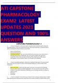 ATI CAPSTONE PHARMACOLOGY EXAM2 LATEST  UPDATES 2023 QUESTION AND 100% ANSWERS