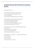 Aceable Drivers Ed Test End of Lessons Exam questions and 100% correct answers