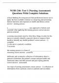 NURS 246: Test 1 (Nursing Assessment) Questions With Complete Solutions