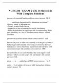 NURS 246 - EXAM 2 CH. 16 Questions With Complete Solutions