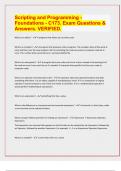 Scripting and Programming - Foundations - C173&period; Exam Questions & Answers&period; VERIFIED&period;