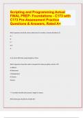 Scripting and Programming Actual FINAL PREP- Foundations - C173 with C173 Pre-Assessment Practice Questions & Answers&comma; Rated A&plus;