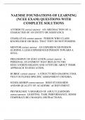 NAEMSE FOUNDATIONS OF LEARNING (NCEE EXAM) QUESTIONS WITH COMPLETE SOLUTIONS