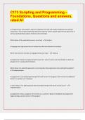 C173 Scripting and Programming &ndash; Foundations&comma; Questions and answers&comma; rated A&plus;