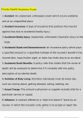 Florida Health Insurance Exam Questions and Answers Latest 2023 - 2024 &lpar;Verified Answers&rpar;