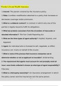 Florida Life and Health Insurance Questions and Answers Latest 2023 - 2024 &lpar;Verified Answers&rpar;