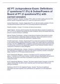 AZ PT Jurisprudence Exam&colon; Definitions &lpar;7 questions&sol;17&period;5&percnt;&rpar; & Duties&sol;Powers of Board of PT &lpar;2 questions&sol;5&percnt;&rpar; with correct answers