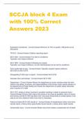 SCCJA block 4 Exam  with 100&percnt; Correct  Answers 2023