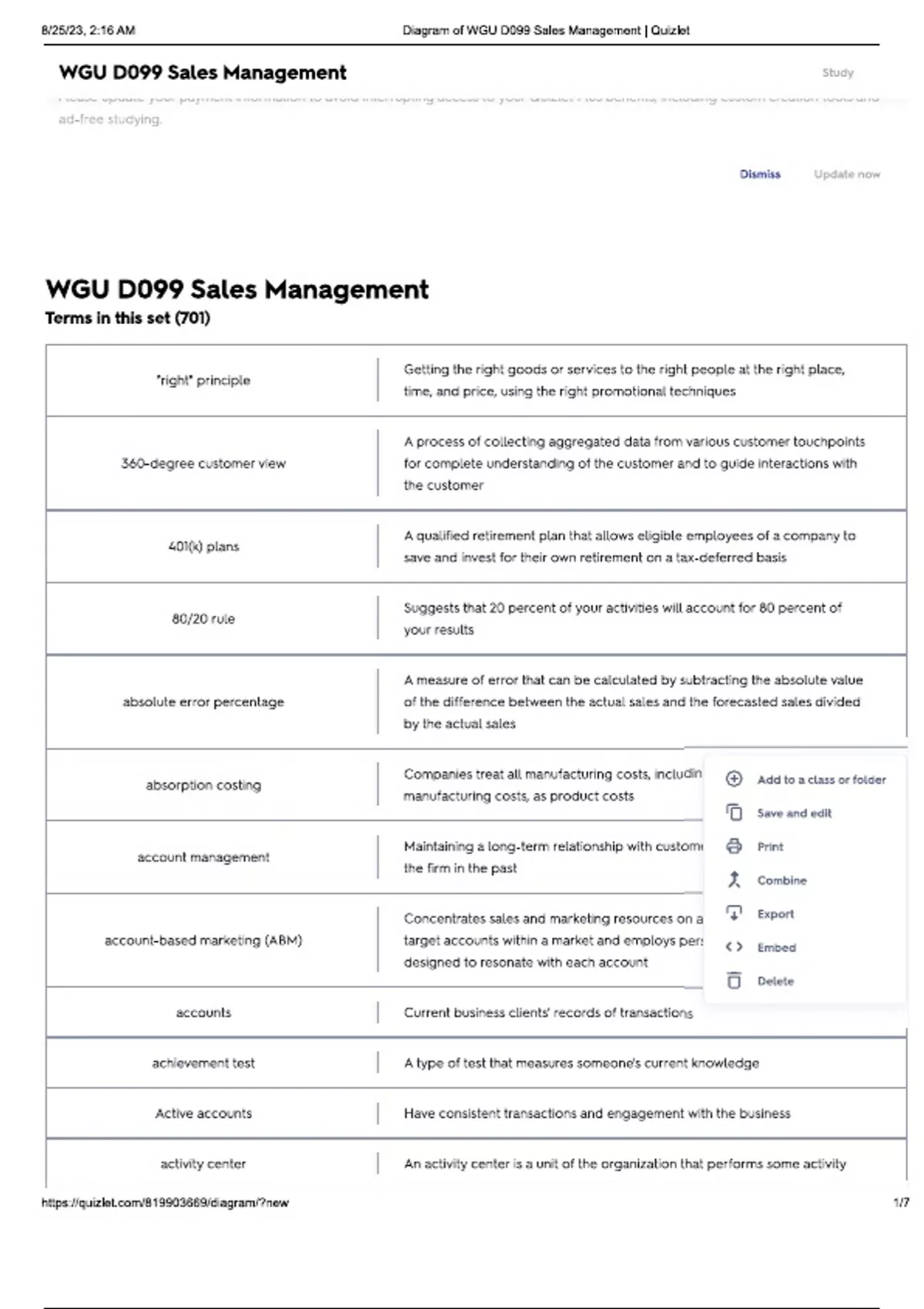 WGU D099 Sales Management (Western Governors University Business Admin ...