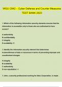 WGU C842 Cyber Defense and Counter Measures TEST BANK 400 Questions and Answers 2023 - 2024 &lpar;Verified&rpar;