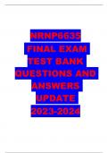 NRNP6635 FINAL EXAM  TEST BANK  QUESTIONS AND  ANSWERS  UPDATE 2023-2024