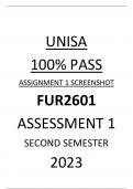 FUR2601 Assignment 1 Second semester 2023 Answers