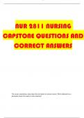 NUR 2811 NURSING  CAPSTONE QUESTIONS AND  CORRECT ANSWERS
