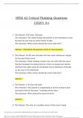 HESI A2 Critical Thinking Questions {2020} A