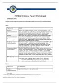 NR602 Clinical Pearl Worksheet Week 2 (Already GRADED A)