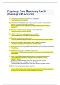 Prophecy- Core Mandatory Part II &lpar;Nursing&rpar; with Answers&period;