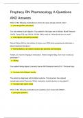 Prophecy RN Pharmacology A Questions AND Answers