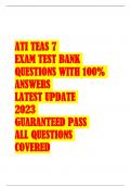 ATI TEAS 7  EXAM TEST BANK  QUESTIONS WITH 100%  ANSWERS  LATEST UPDATE  2023  GUARANTEED PASS  ALL QUESTIONS  COVERED