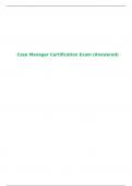 Case Manager Certification Exam &lpar;Answered&rpar;