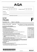 AQA GCSE ITALIAN-G- QUESTION PAPER 8633-LF-15May23-Foundation Tier Paper 1 Listening