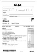AQA GCSE ITALIAN-G-8633-RF-QUESTION PAPER 15May23-PM-Foundation Tier Paper 3 Reading