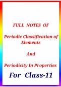 Full Notes of  Periodic Classificaion of Elments  Class-11