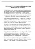 NRS 3016 PSY&sol;Mental Health Final Questions With Complete Solutions