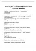 Nursing 316 Exam Two Questions With Complete Solutions