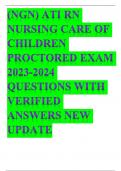 (NGN) ATI RN NURSING CARE OF CHILDREN EXAM 2023-2024.