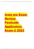 Iowa Core Exam Review Pesticide Applicators&vert; 122 questions&vert; with complete solutions